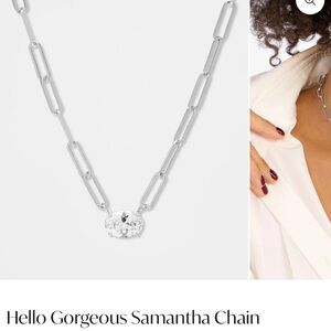 Elegant Silver Chain Necklace with Clear Gem